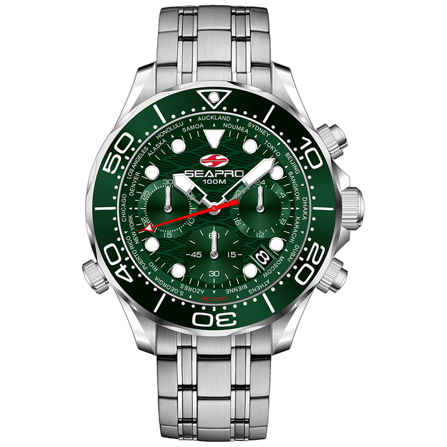Seapro Stainless steel case watch in green