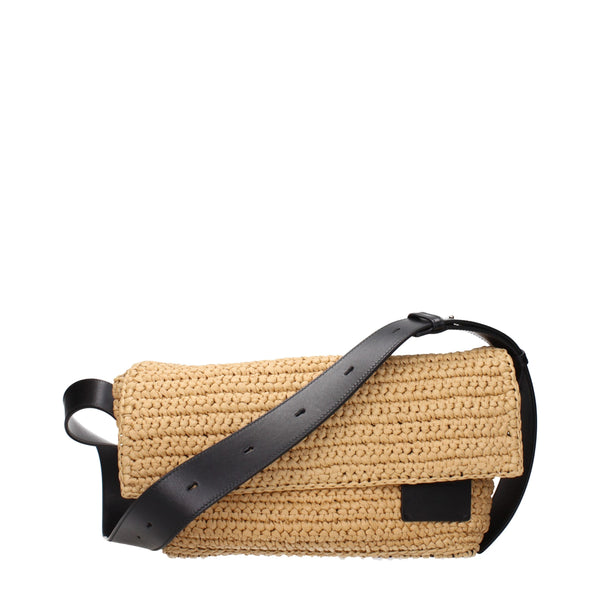 Jil Sander Raffia crossbody bag in beige