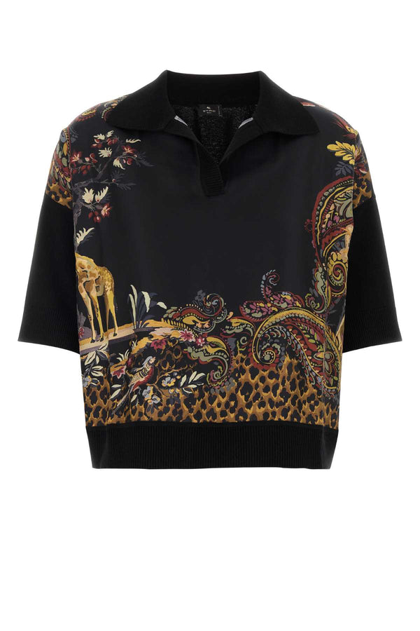 Black Wool Blend Polo Shirt N0000 Maglieria
