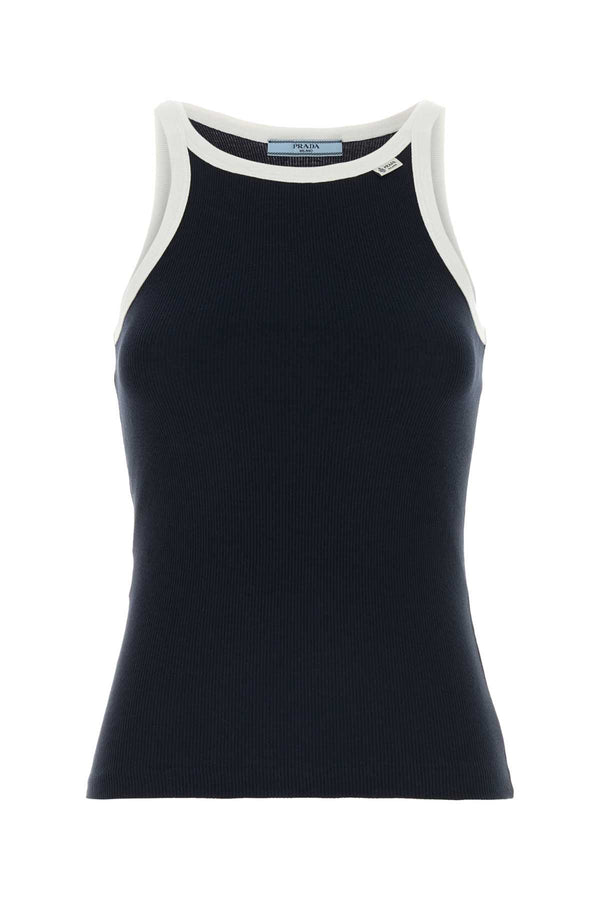Prada 100% Cotton tank top in navy