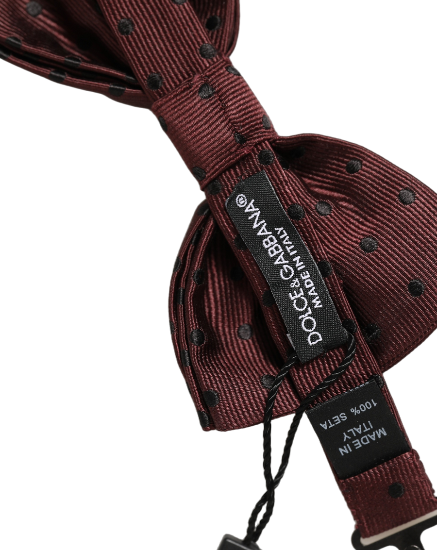 Dolce & Gabbana 100% Silk bow tie in burgundy