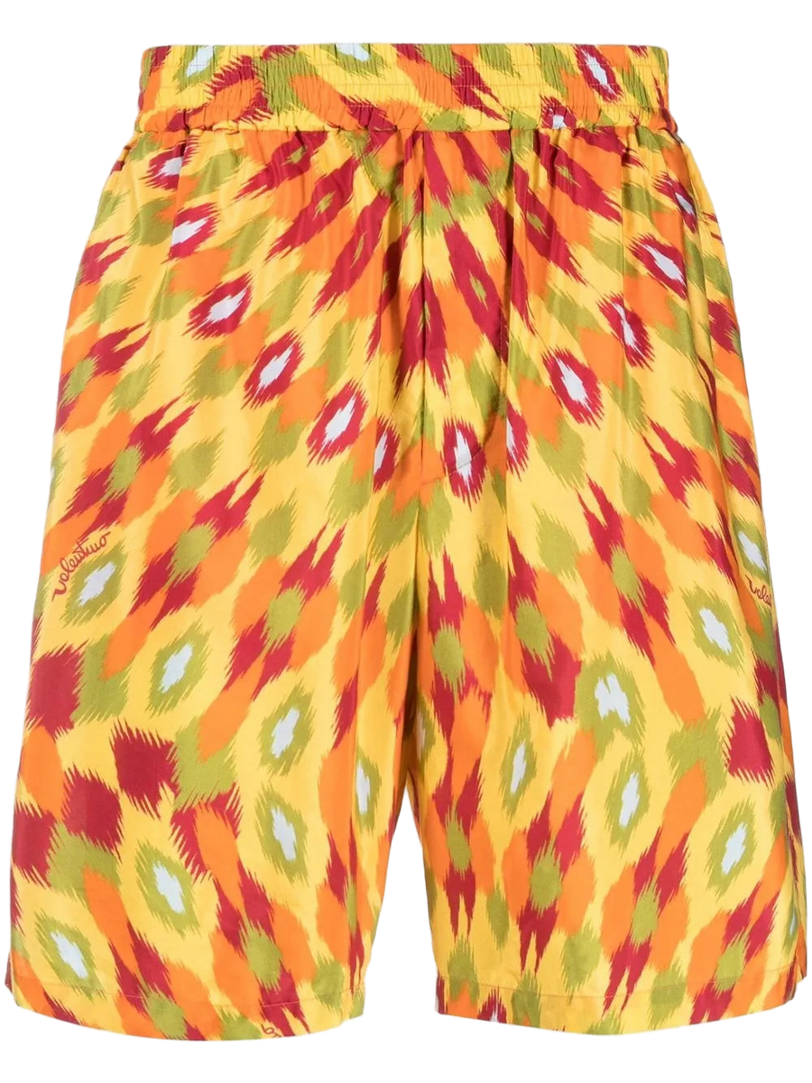 Valentino Cotton-silk blend shorts in yellow