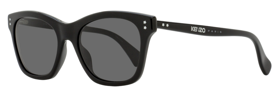 Kenzo Classic Rectangular Sunglasses Kz40161i 01a Black 53mm Plastic (acetate)