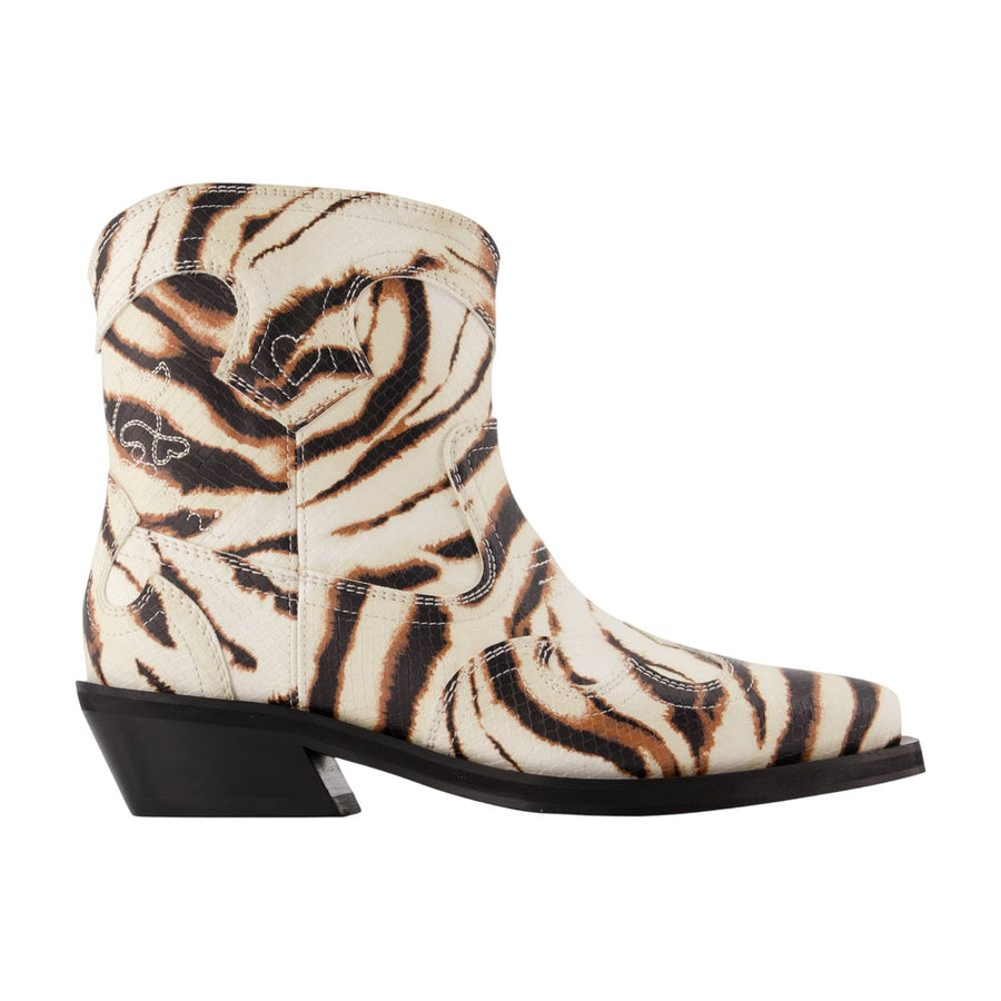 Ganni Synthetic ankle boot in beige