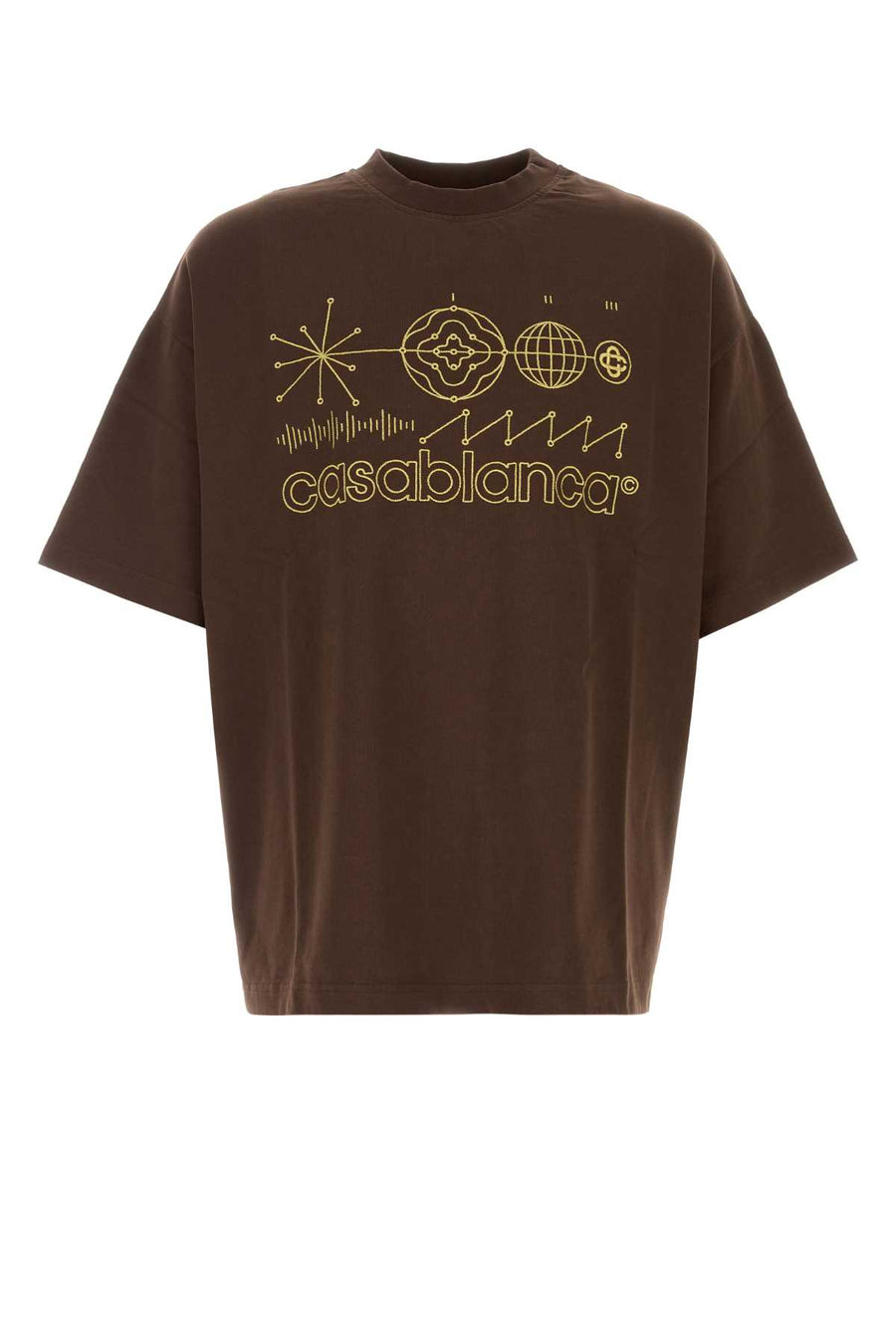 Brown Cotton Oversize T-Shirt Codedecivilisation Exterior: Organic Maglieria