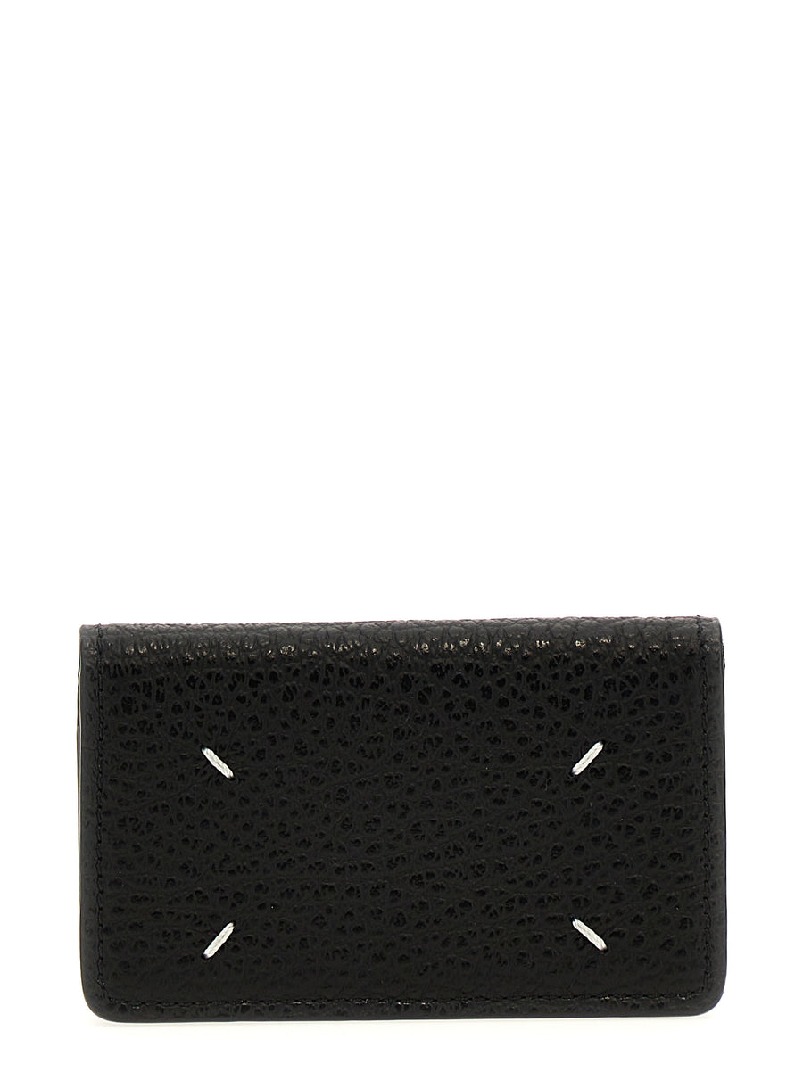 Maison Margiela 100% calfskin leather card case in black