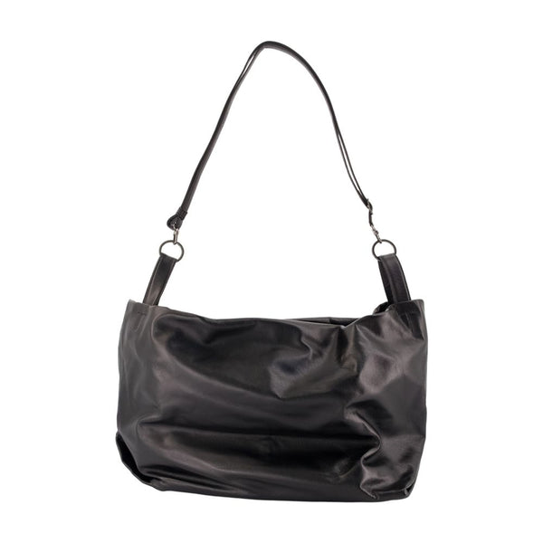 Tulip L Shoulder Bag - Yohji Yamamoto Leather Black Cowhide / Shoulder-hobo-bags