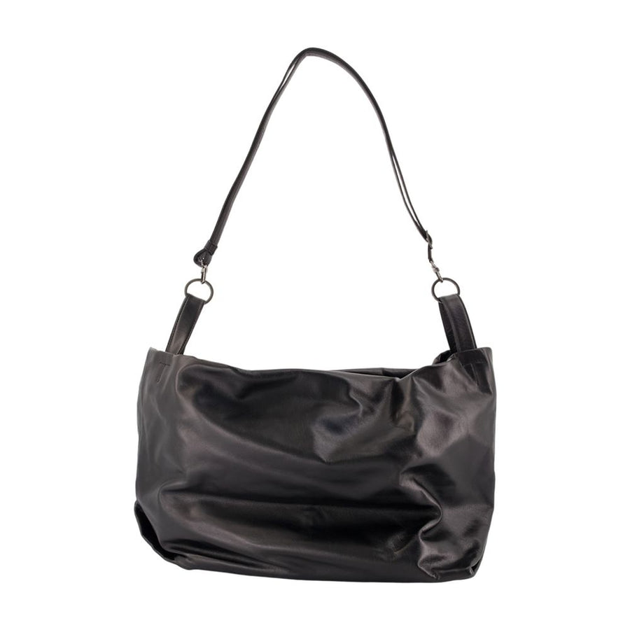 Tulip L Shoulder Bag - Yohji Yamamoto Leather Black Cowhide / Shoulder-hobo-bags