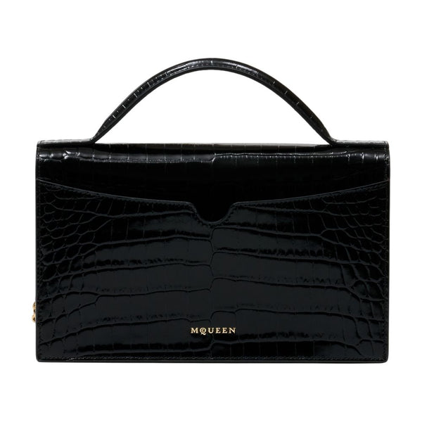Alexander McQueen Calfskin top handle bag in black