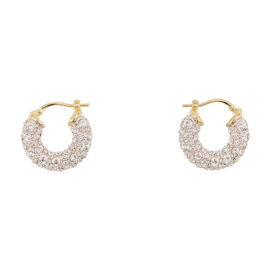 Rhinestone Hoop Earrings - Simone Rocha Metal Silver Jewelry-watches /