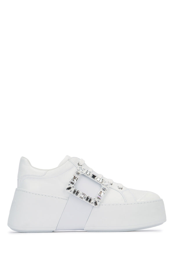 Viv Skate High Strass Sneakers Bianco Calfskin Fgl
