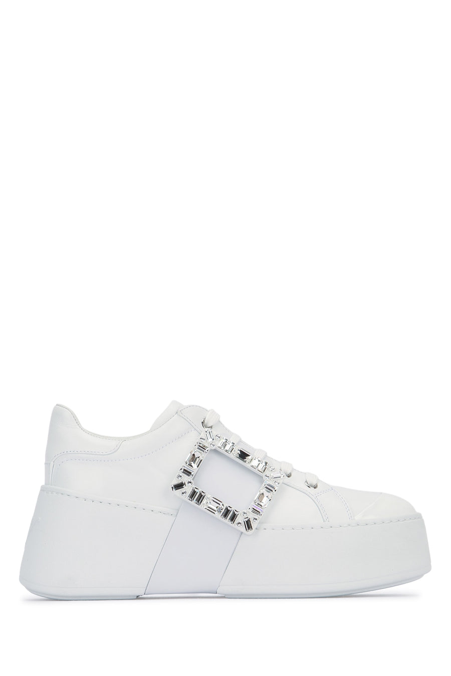 Viv Skate High Strass Sneakers Bianco Calfskin Fgl