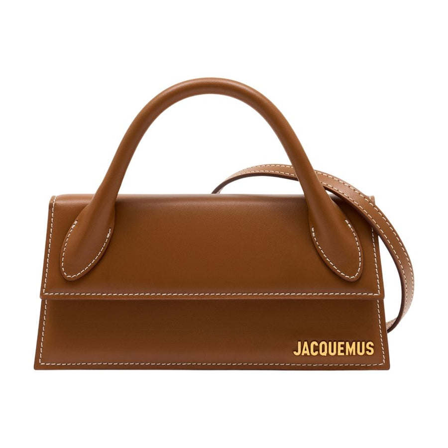 Jacquemus leather top handle bag in brown