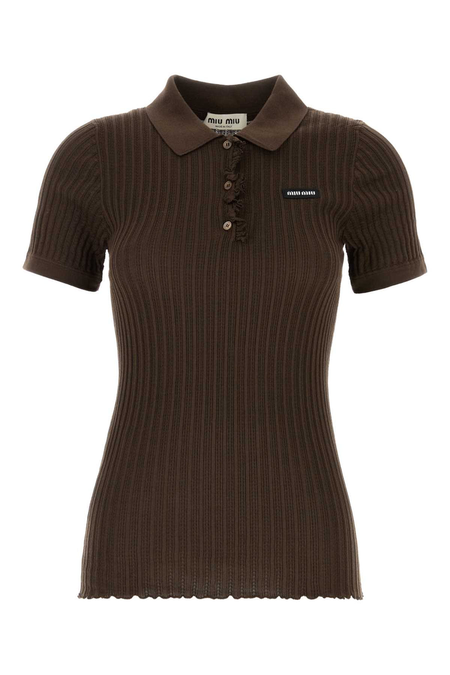 Chocolate Stretch Jersey Polo Shirt Cacao Maglieria