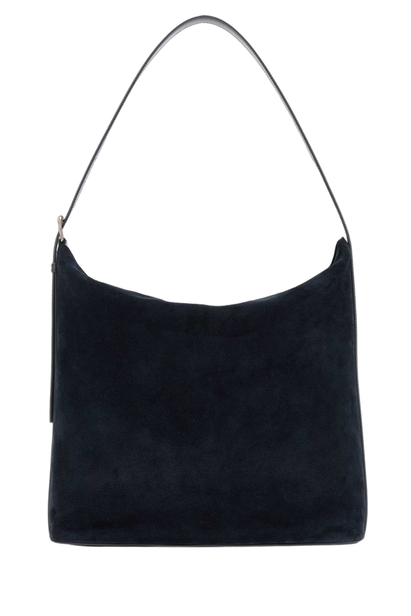 A.P.C. Vera Exterior: 100% Bovine leather; Lining: 100% Fabric; Finishing: Platinum shoulder bag in navy