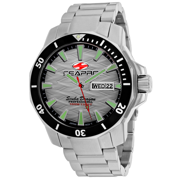 Seapro Stainless steel case watch in silver