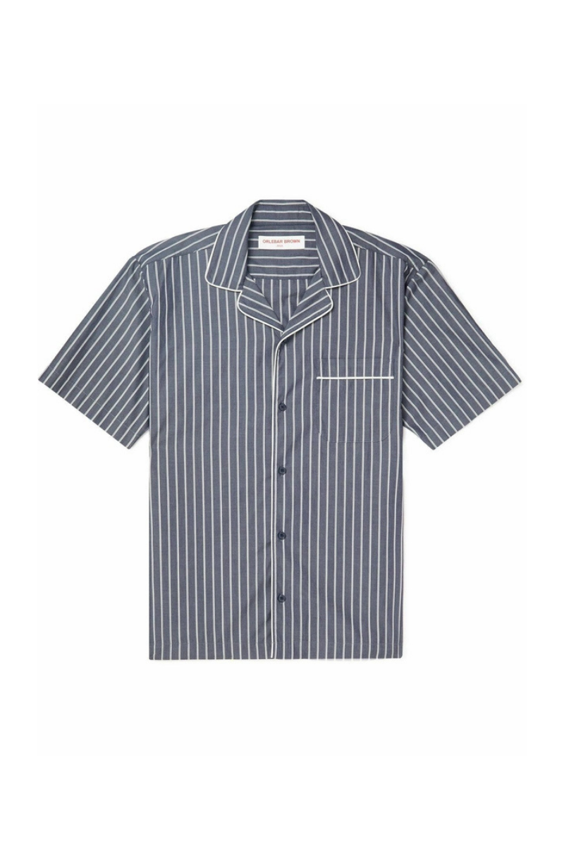 Orlebar Brown 100% cotton shirt in navy