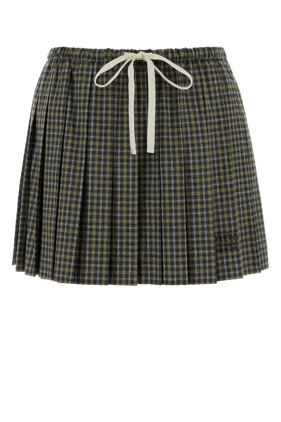 Embroidered Flannel Skirt Grigiosabbia Exterior: Cotton Gonne