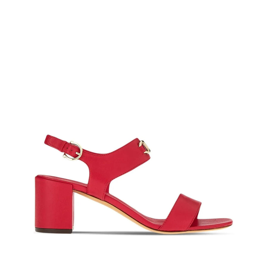 Ferragamo calf leather sandal in red