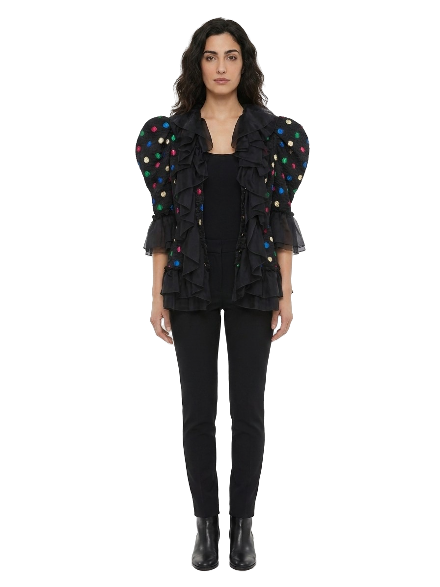 Multicolor Acetate Biker Jacket Clothing