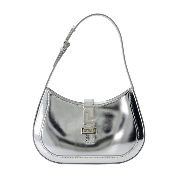 Versace Calfskin shoulder bag in silver