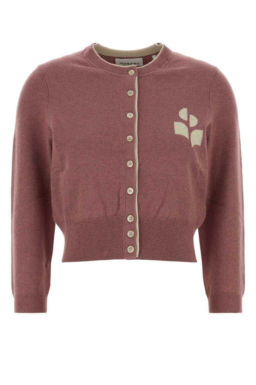 Antiqued Pink Cotton Blend Lona Cardigan Oldpinklightgrey Exterior: Wool Maglieria