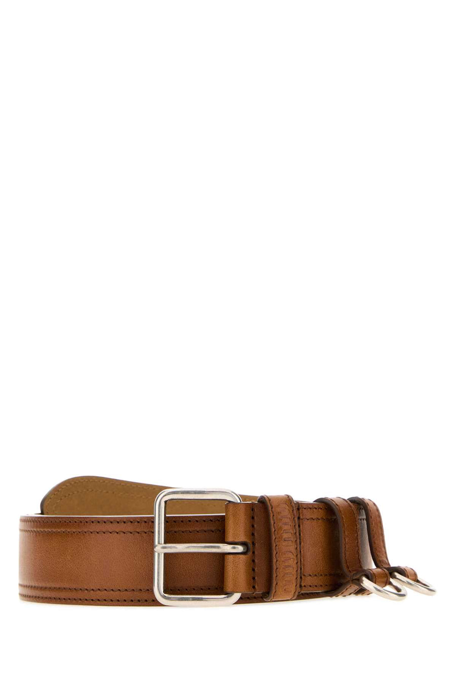 Miu Miu 100% Vitello (calf leather) belt in cognac