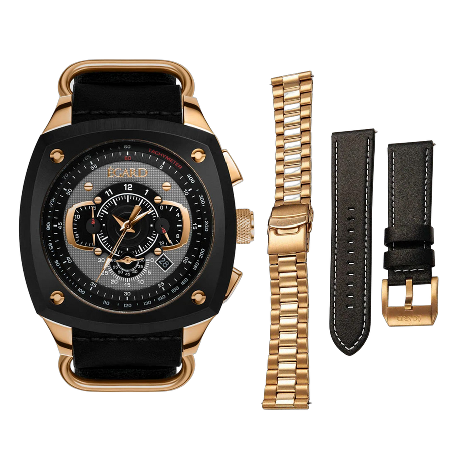 Egard Stainless steel case watch in black