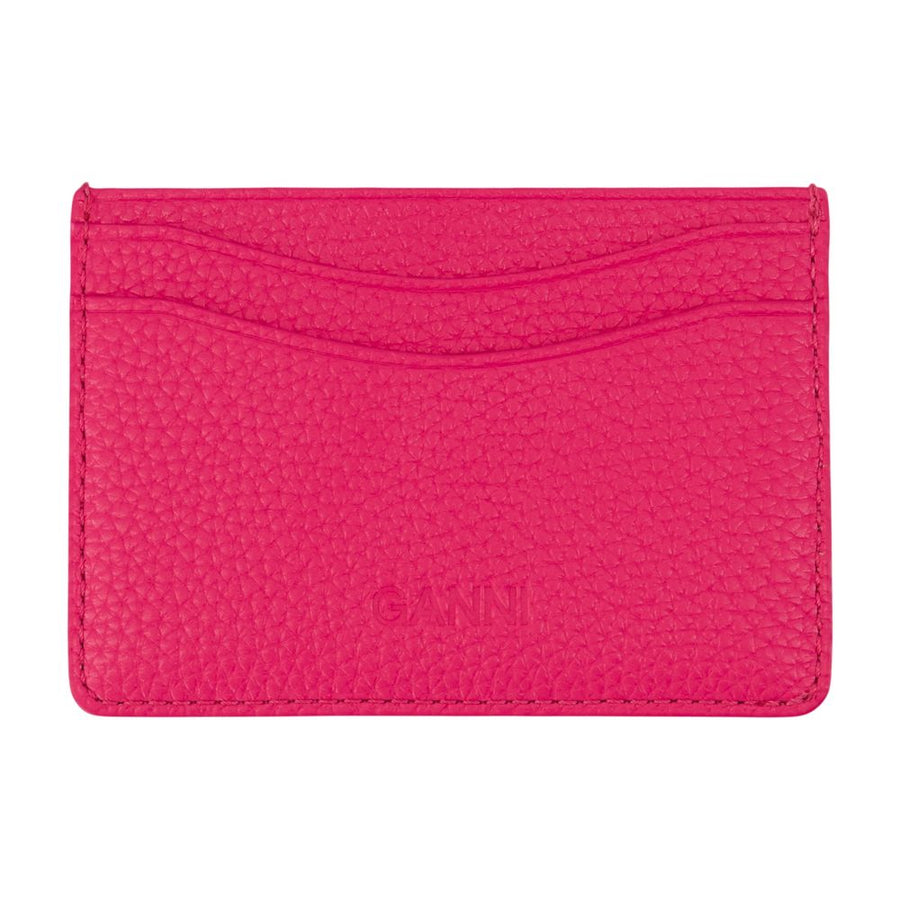 Ganni Synthetic card case in pink