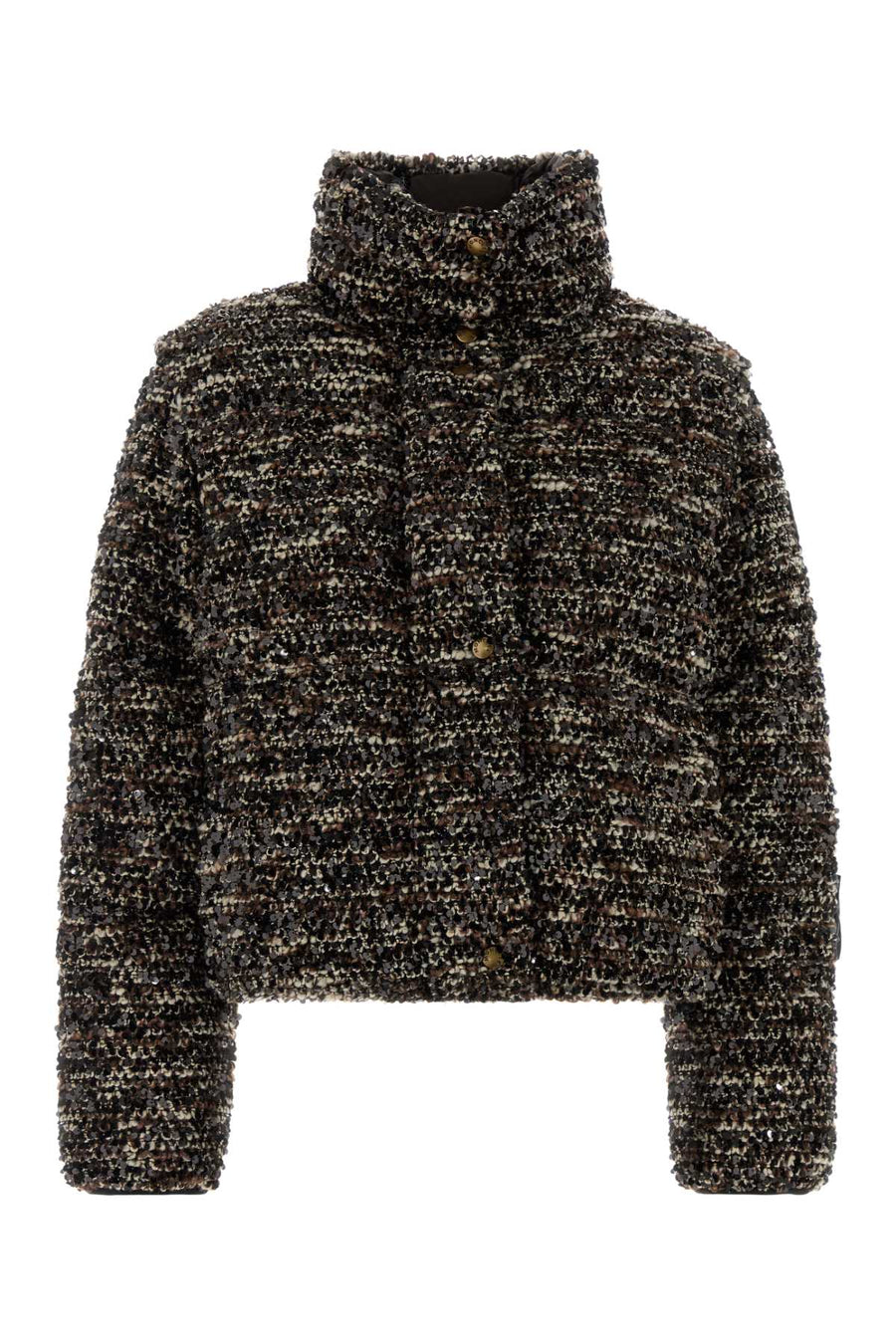 Multicolor Bouclã© And Nylon Poetique Down Jacket Blackmulti