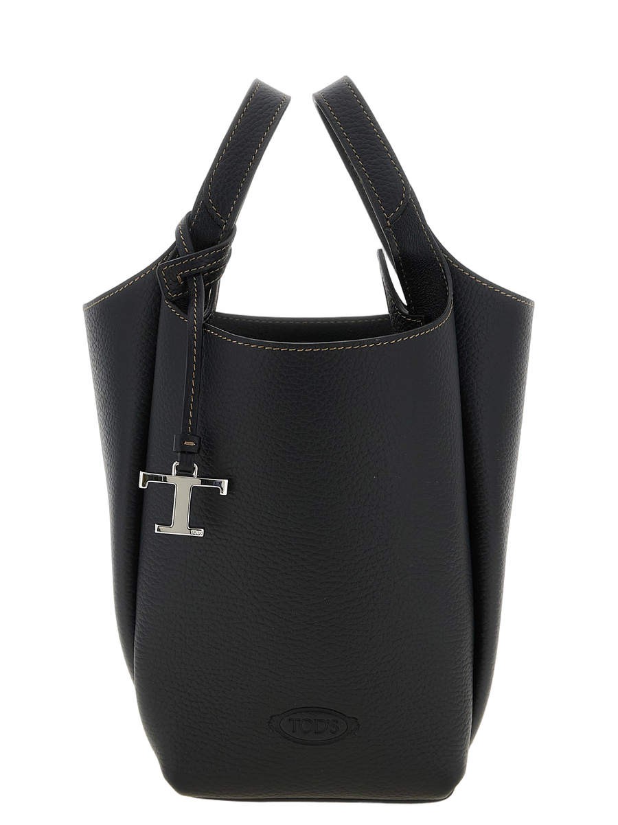 Tod's 100% calfskin leather bucket bag in black
