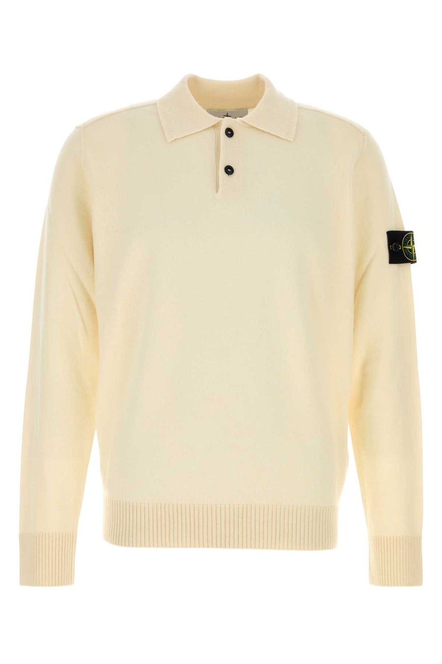 Ivory Wool Polo Shirt Exterior: Virgin Maglie