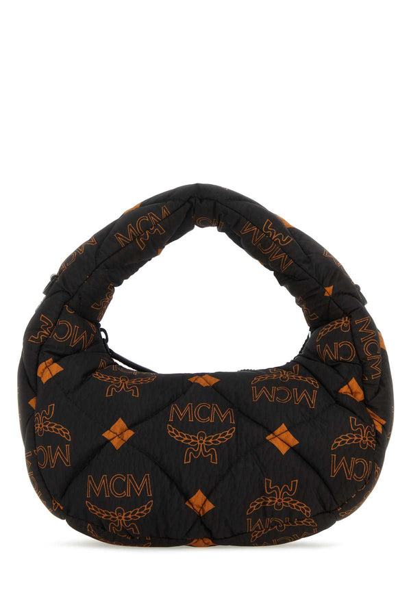 Printed Nylon Handbag Black Borse A Mano