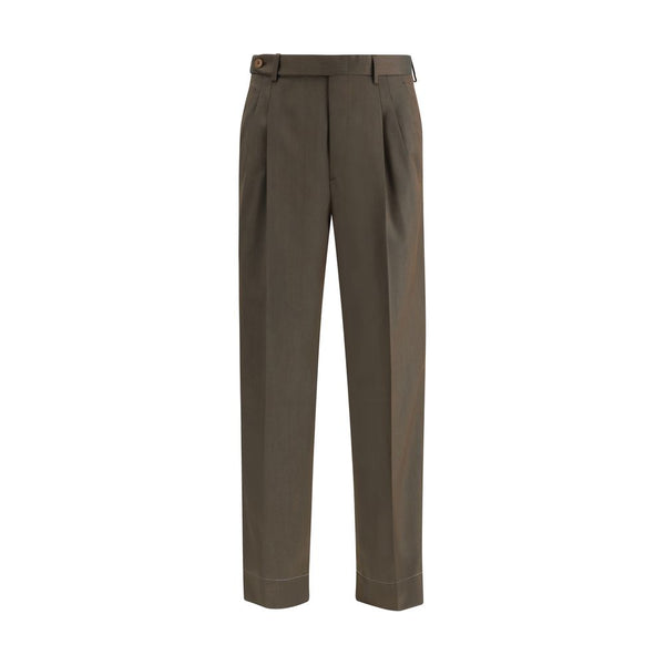 Brioni 100% Fleece Wool Ovis Aries trousers in brown