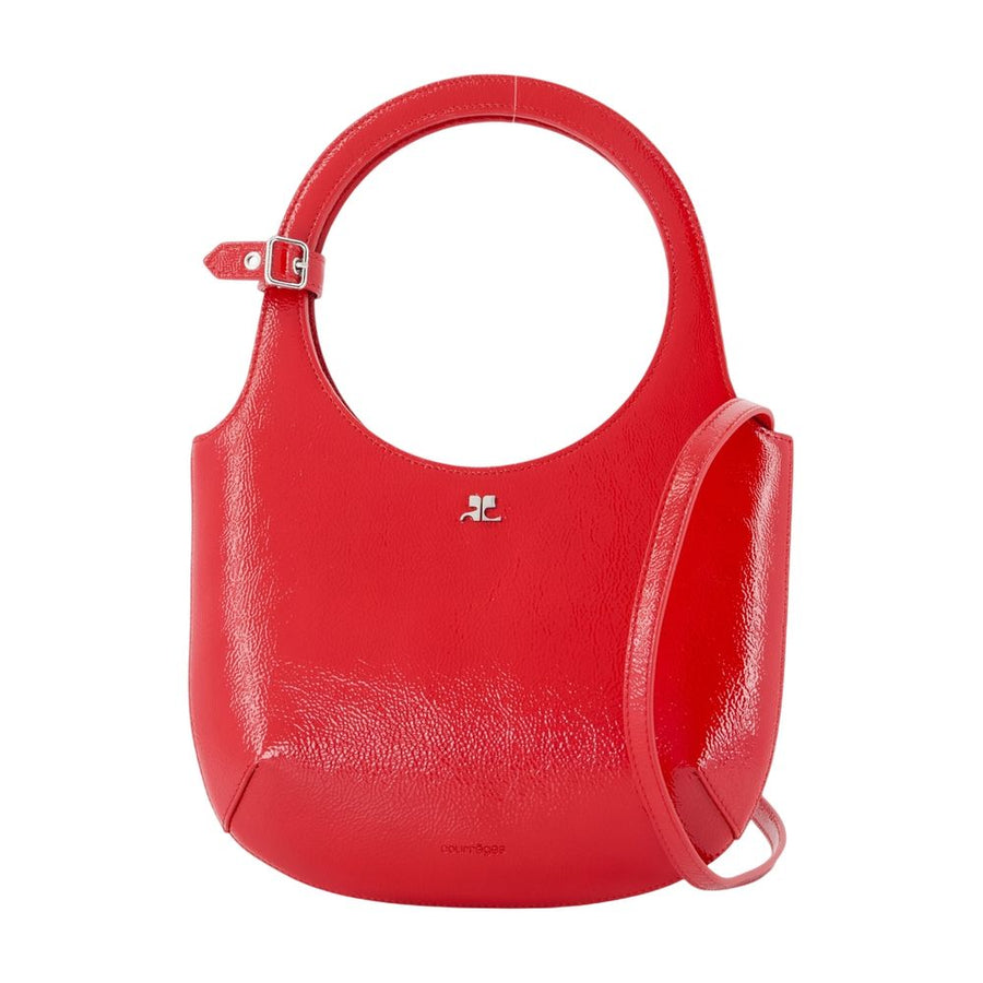 Courreges leather shoulder bag in red