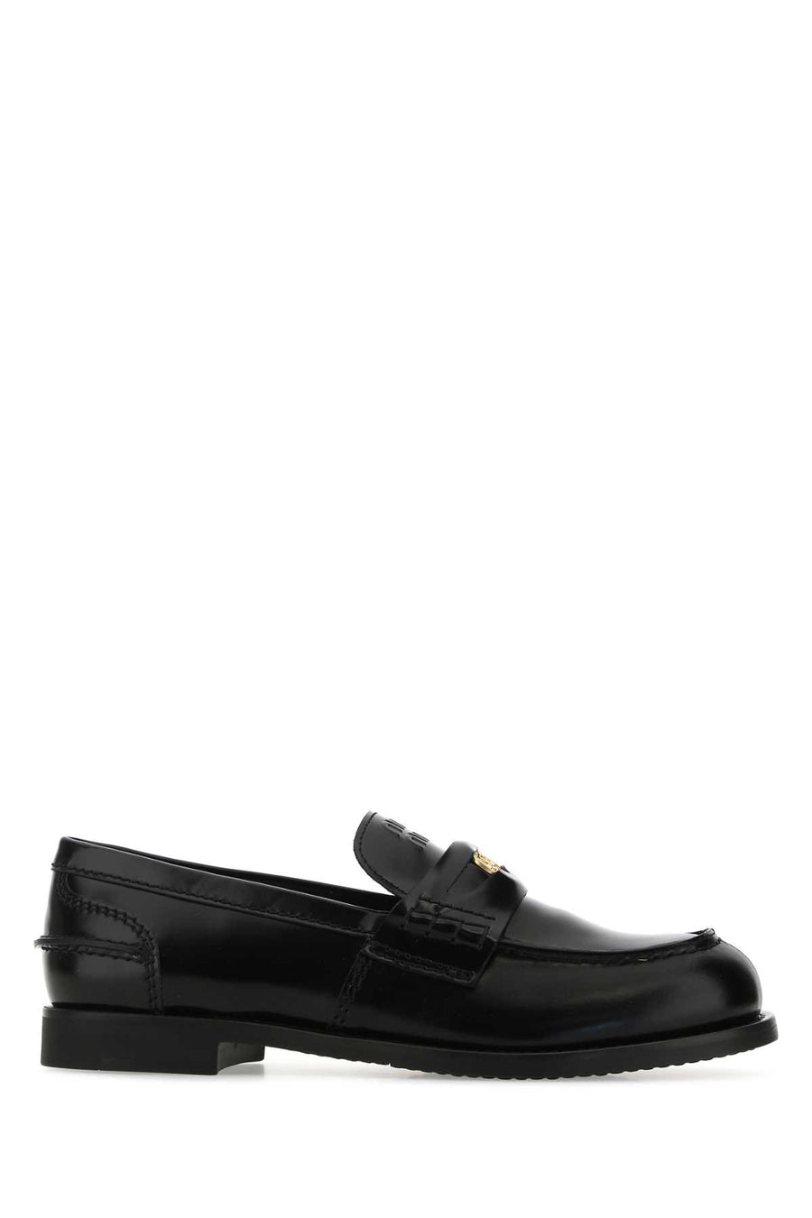 Miu Miu 100% calfskin leather loafer in black