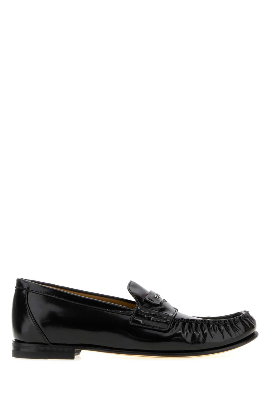 Black Leather Fendi Scrunch Loafers Nero Mocassini