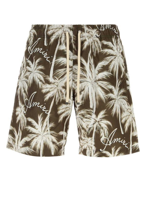 Amiri Exterior: 100% Polyester swim shorts in brown