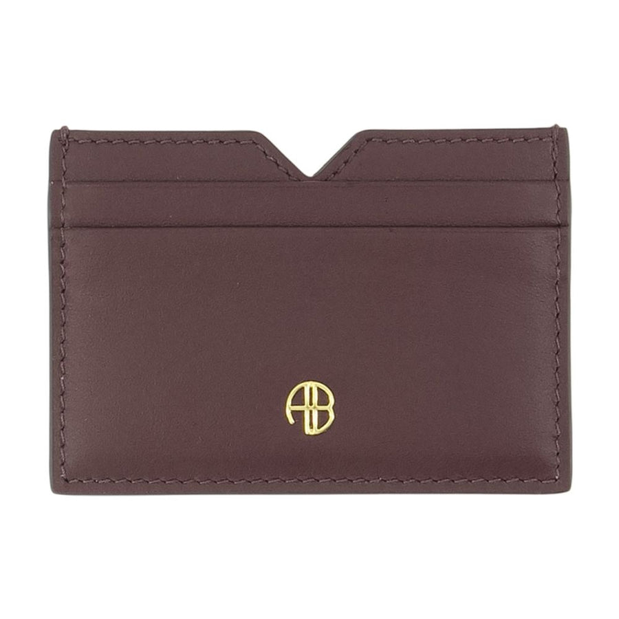 Calli Card Holder - Anine Bing Leather Burgundy Calfskin Accessories / Card-holder