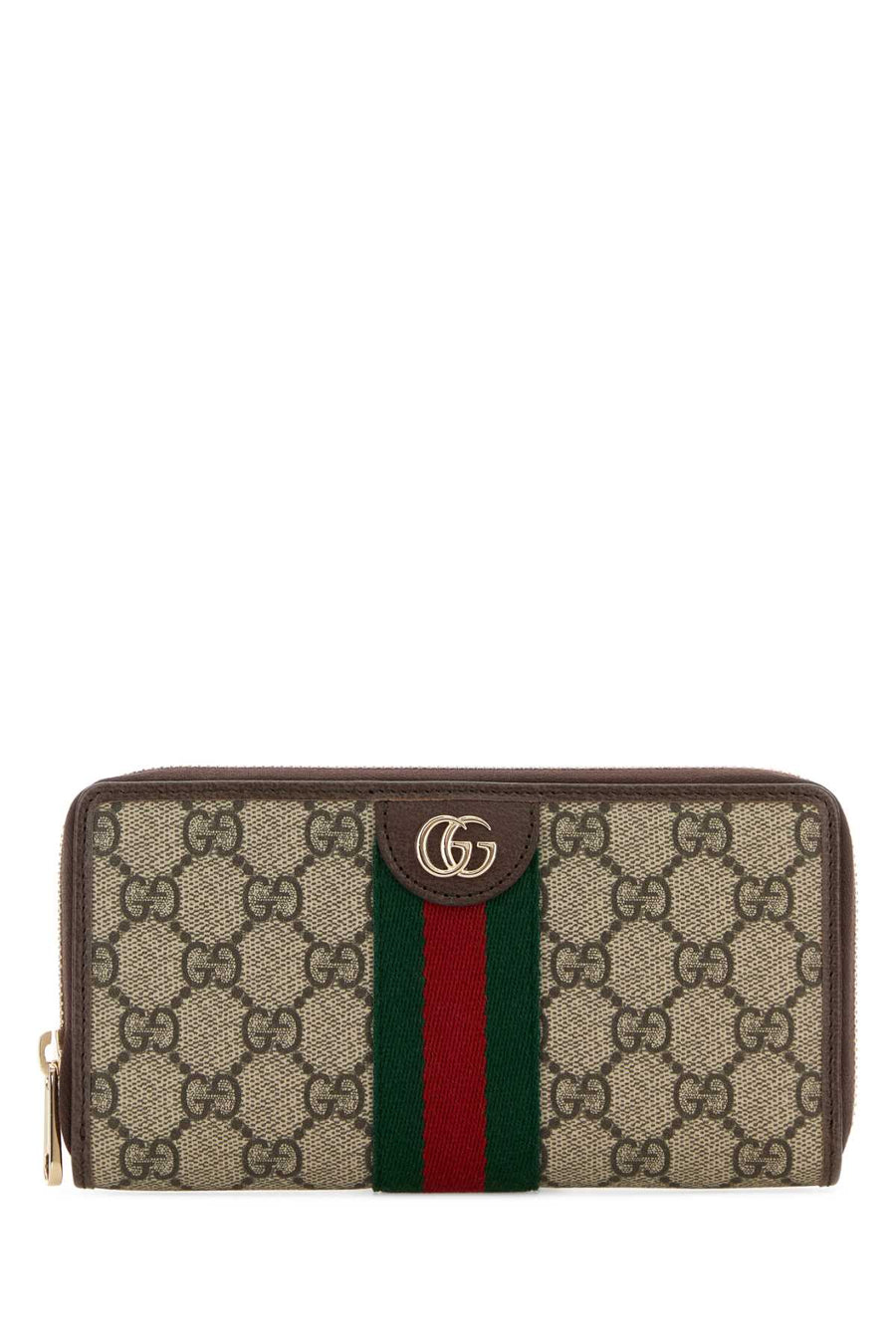 Gucci 100% Fabric with Platinum finishing wallet in brown