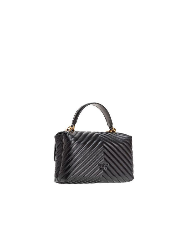 Pinko 100% Cow Leather top handle bag in black