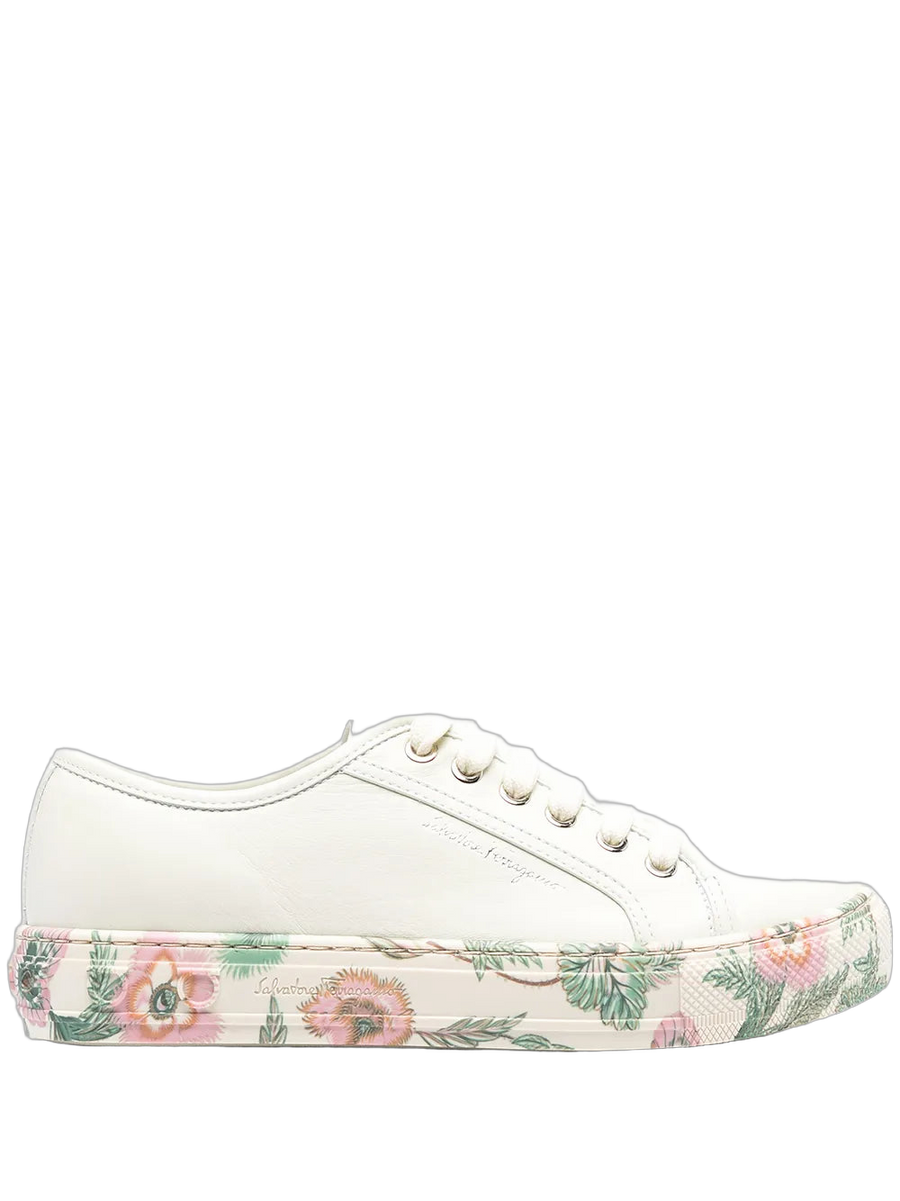Ferragamo Leather sneaker in white