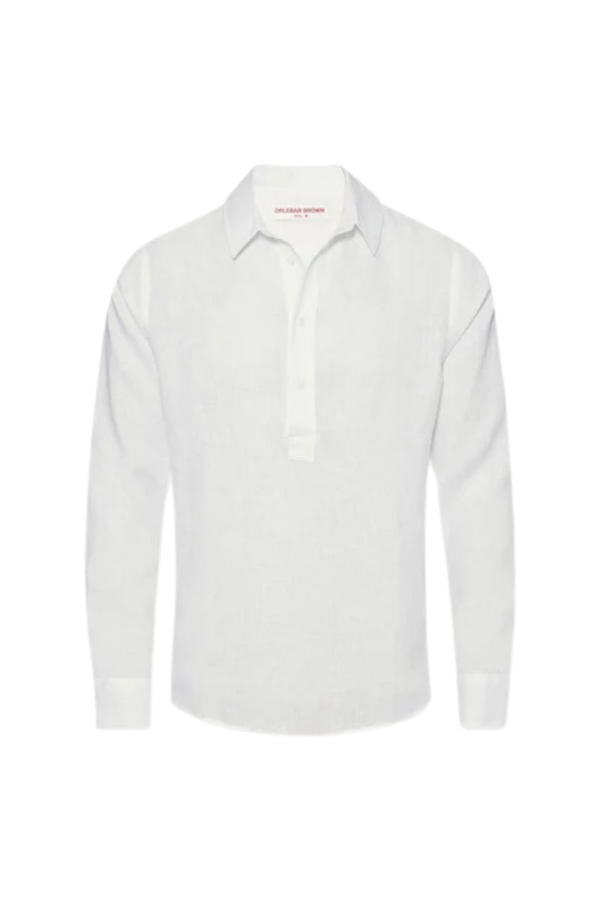 Orlebar Brown 100% linen shirt in white