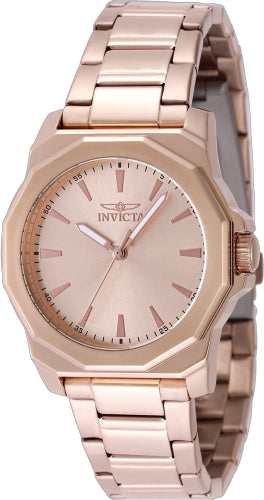 Invicta Stainless steel case and bracelet watch in rose gold