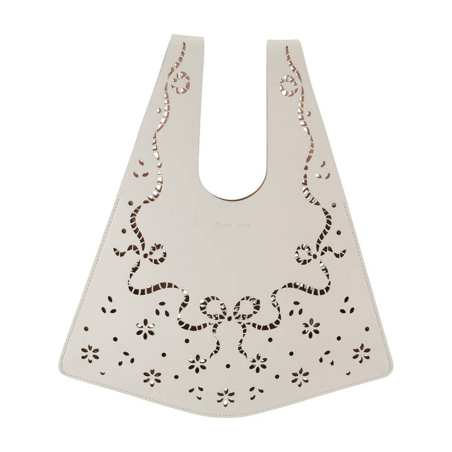 Mini Lasercut Shopper Bag - Simone Rocha Leather Ivory Calfskin / Totes-shopping-bags