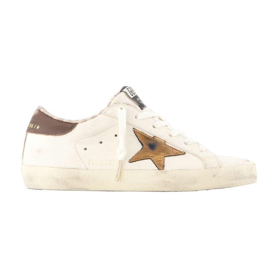 Super Star Sneakers - Golden Goose Deluxe Brand Leather Beige Calfskin Shoes /