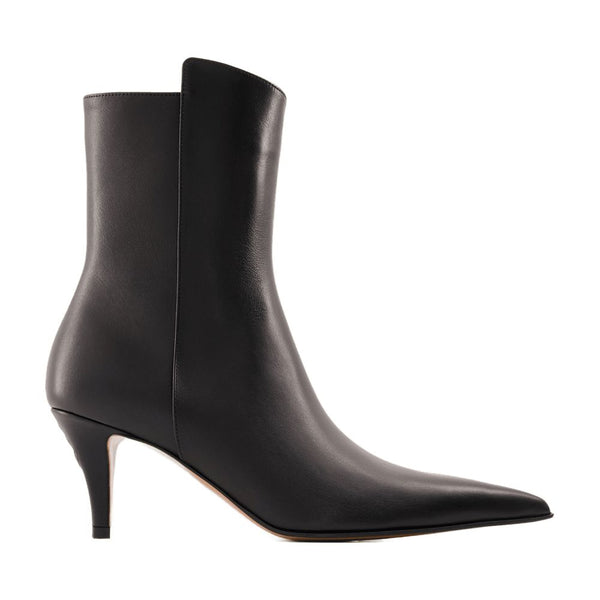 Alexander McQueen calfskin heel boot in black