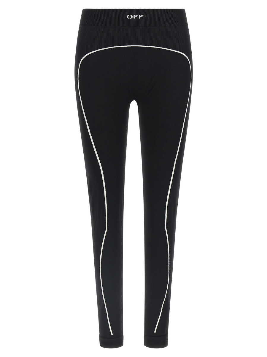 Off-White 100% polyamide leggings in black