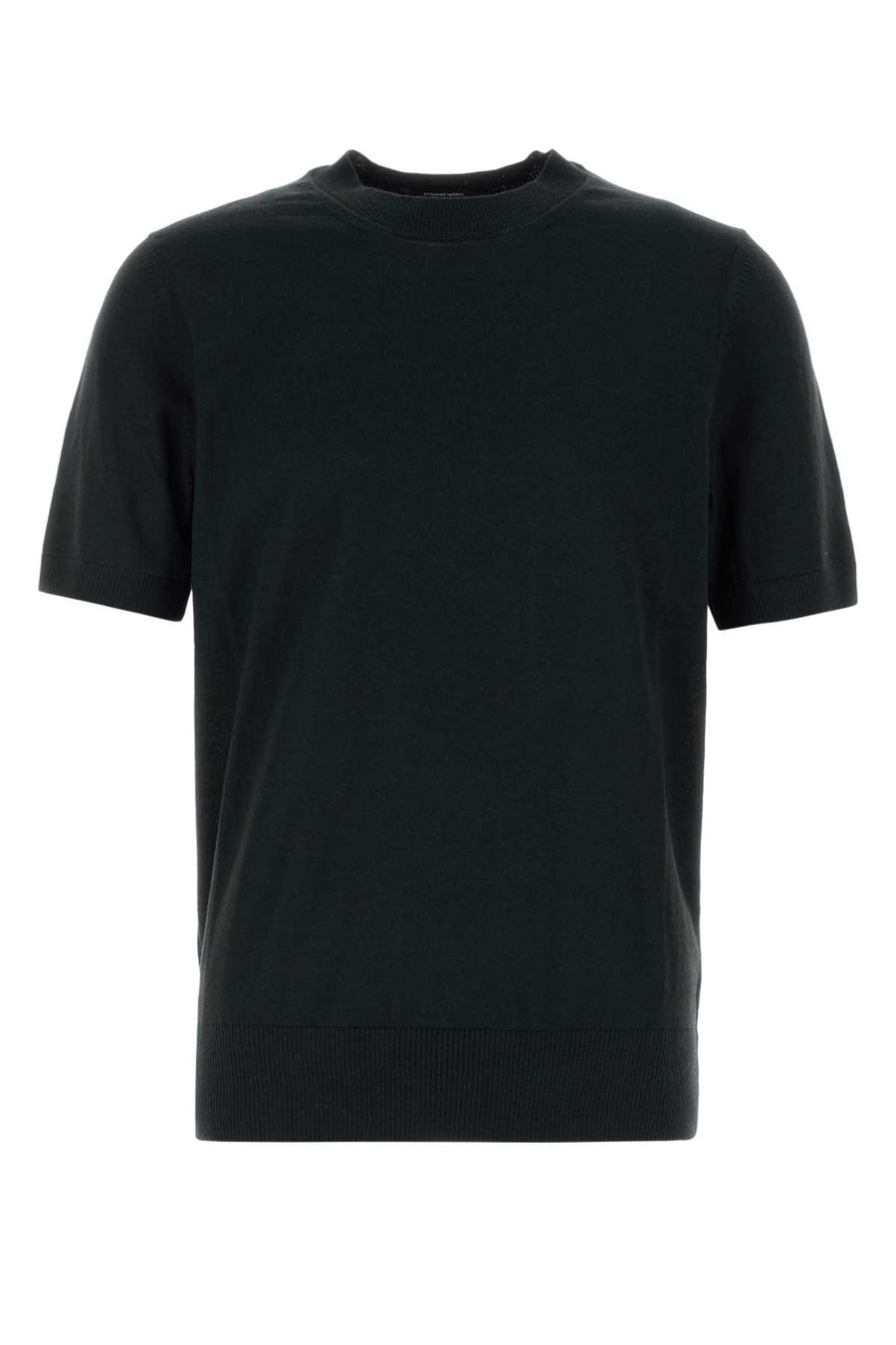 Black Cotton Sweater Exterior: Maglieria
