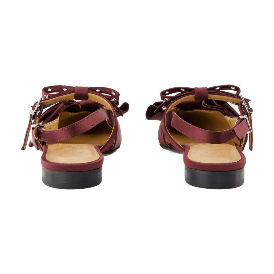 Ganni Synthetic ballerina flat in burgundy